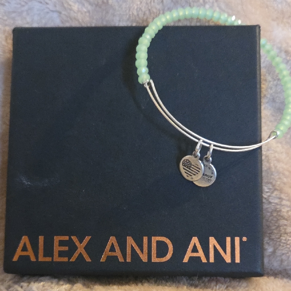 Alex and Ani Mint Beaded Bracelet